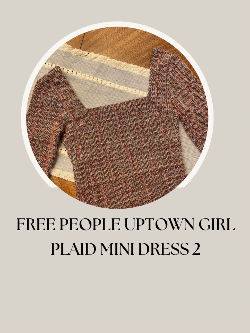 FREE PEOPLE UPTOWN GIRL PLAID MINI DRESS 2